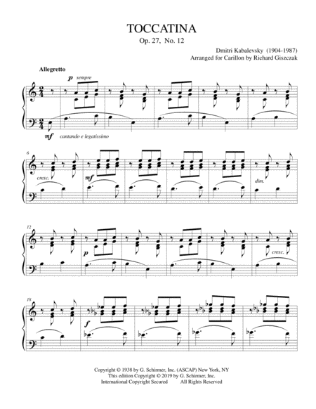 Free Sheet Music Toccatina Op 27 No 12