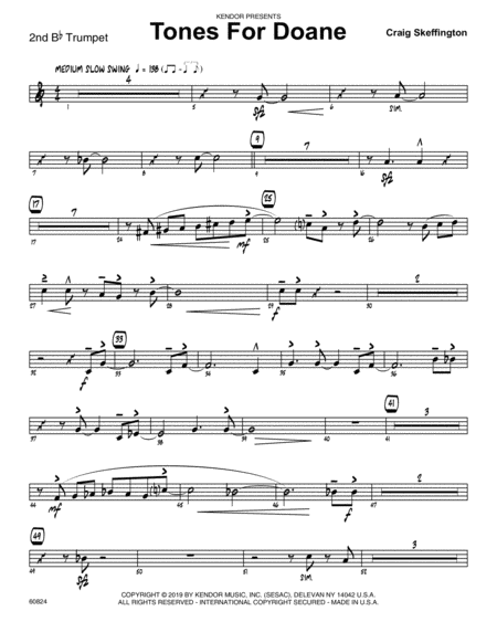 Free Sheet Music Tones For Doane 2nd Bb Trumpet