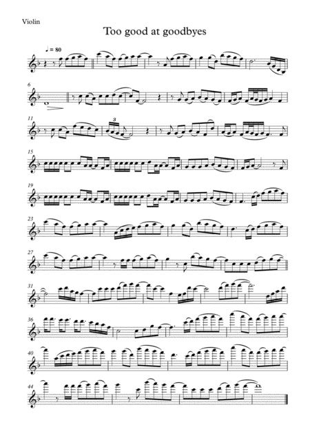 Too Good At Goodbyes Violin And Piano Sheet Music