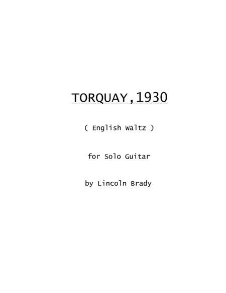 Torquay 1930 Solo Guitar Sheet Music