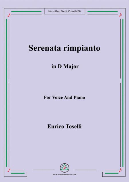 Toselli Serenata Rimpianto In D Major For Voice And Piano Sheet Music