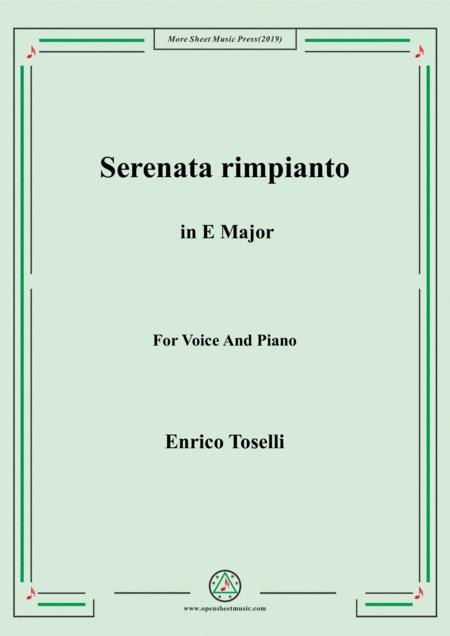 Toselli Serenata Rimpianto In E Major For Voice And Piano Sheet Music