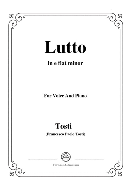 Tosti Lutto In E Flat Minor For Voice And Piano Sheet Music