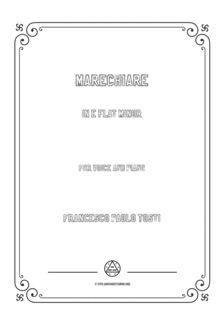 Free Sheet Music Tosti Marechiare In E Flat Minor For Voice And Piano