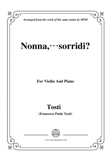 Tosti Nonna Sorridi For Violin And Piano Sheet Music