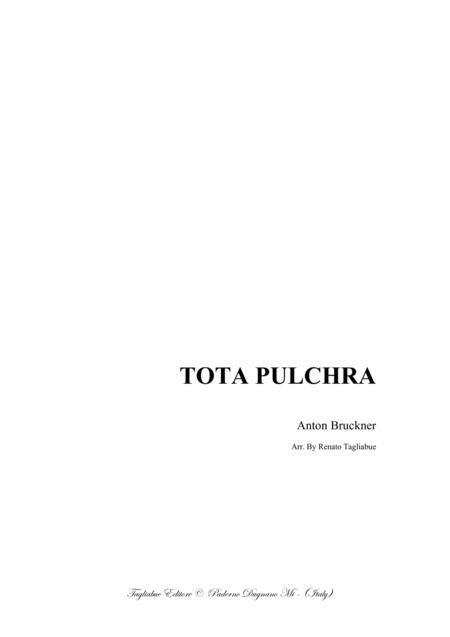 Free Sheet Music Tota Pulchra Bruckner