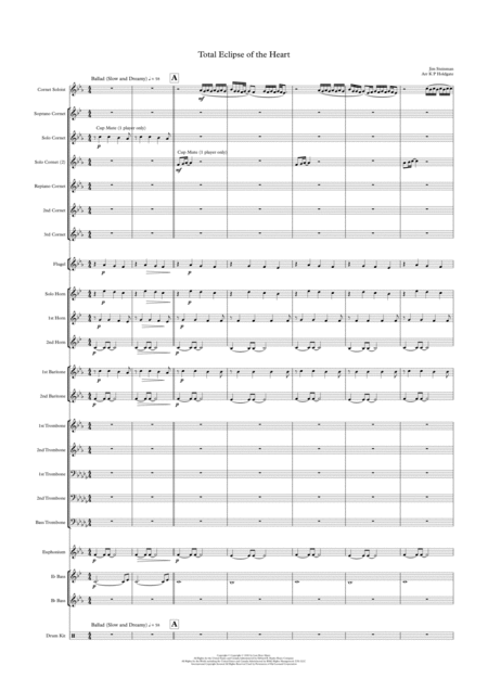 Total Eclipse Of The Heart Cornet Solo With Brass Band Sheet Music