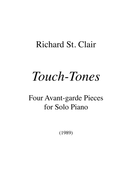 Free Sheet Music Touch Tones Four Avant Garde Pieces For Solo Piano 1989