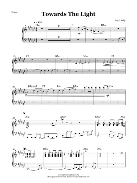 Free Sheet Music Towards The Light Piano Part