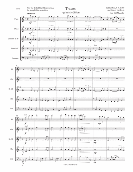 Free Sheet Music Traces