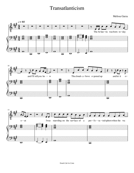 Transatlanticism Sheet Music