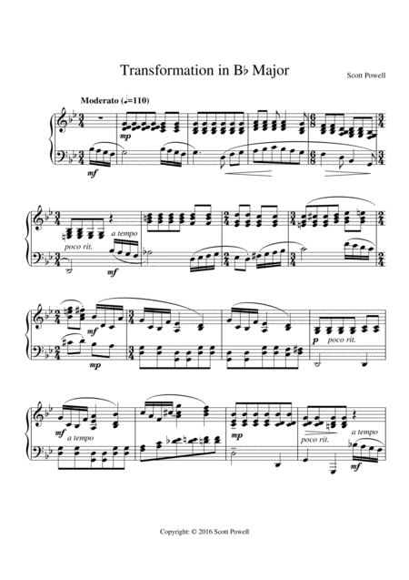 Transformation In B Flat Major Sheet Music