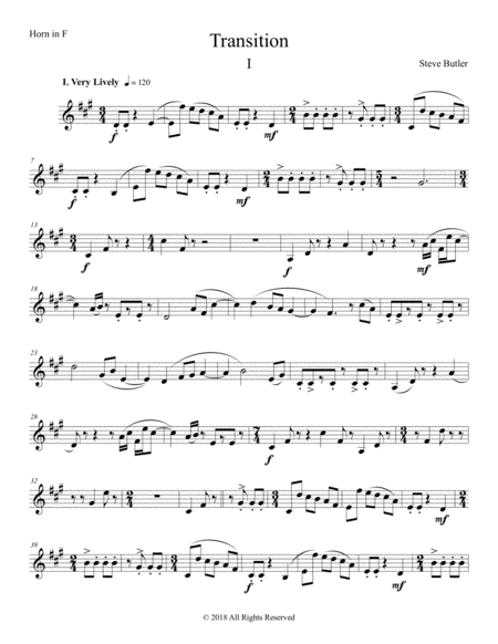 Transition I Part Horn F Sheet Music