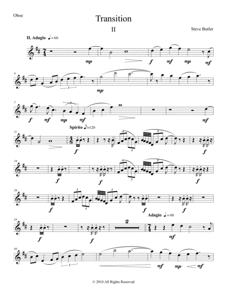 Transition Ii Part Oboe Sheet Music