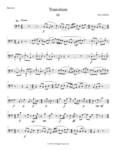 Transition Iii Part Bassoon Sheet Music