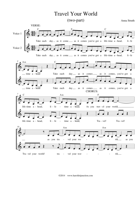 Free Sheet Music Travel Your World