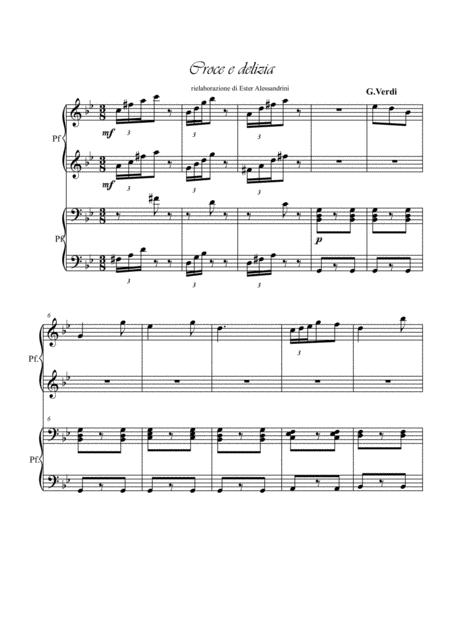 Traviata Croce E Delizia Piano 4 Hands Sheet Music