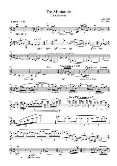 Free Sheet Music Tre Miniature