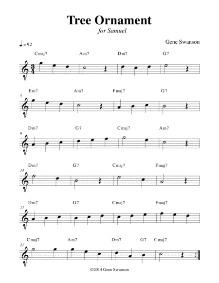 Tree Ornament Play Along Sheet Music