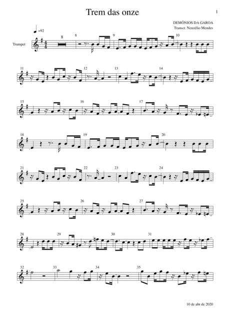 Free Sheet Music Trem Das Onze Partitura Playback