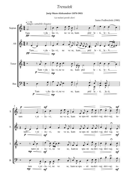 Trenutek Sheet Music