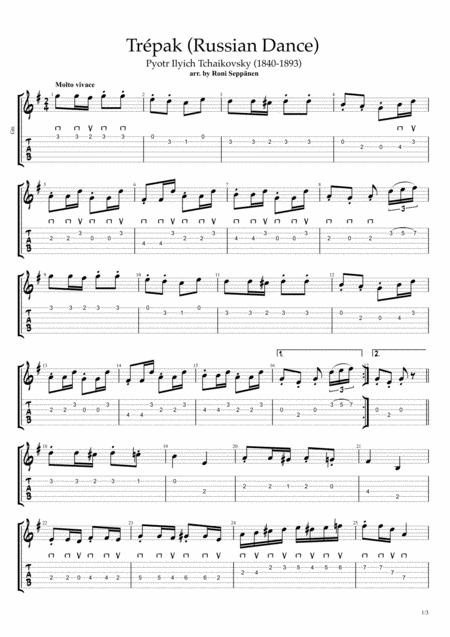 Trepak Russian Dance For Flatpicking Guitar Sheet Music