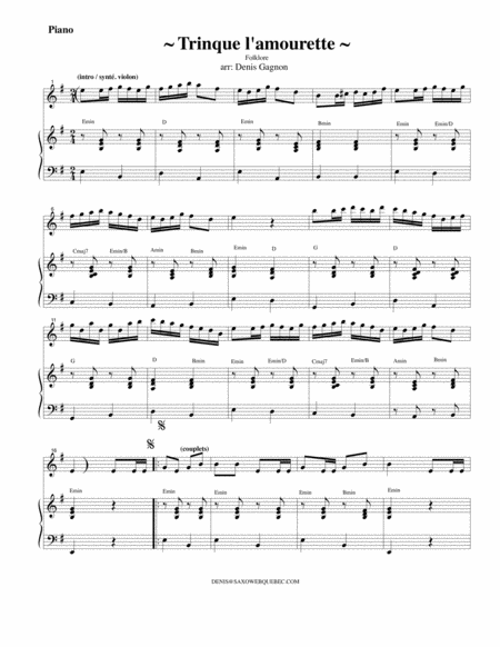 Free Sheet Music Trinque L Amourette Partition De Piano D Accompagnement