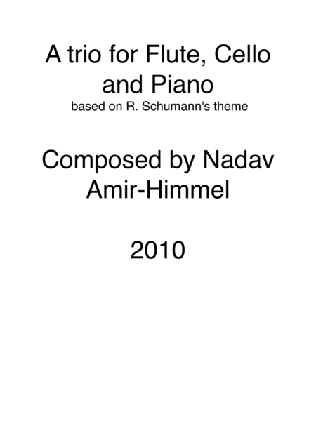 Trio Based On R Schumanns Theme Sheet Music