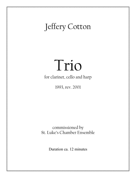 Free Sheet Music Trio For Cello Clarinet And Harp