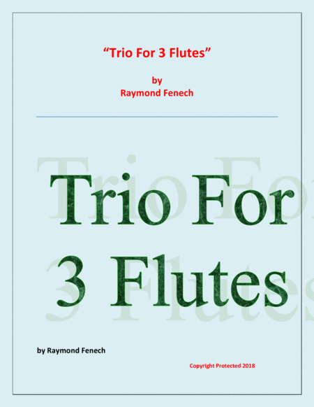 Trio For Flutes 3 Flutes Easy Beginner Sheet Music