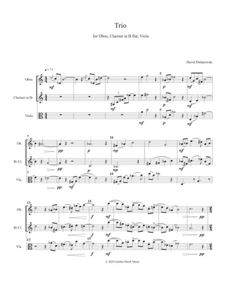 Free Sheet Music Trio For Oboe Clarinet In B Flat And Viola