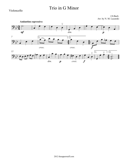 Trio In G Minor Sheet Music