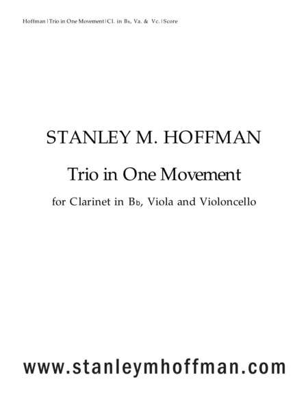 Trio In One Movement Sheet Music