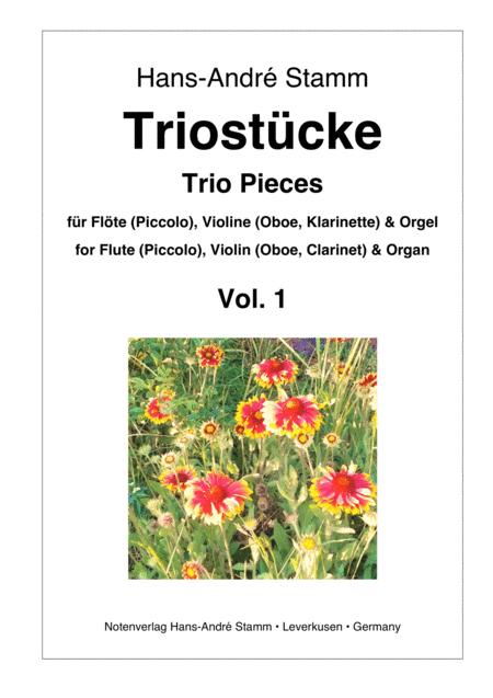 Free Sheet Music Trio Pieces For Flute Piccolo Violin Oboe Clarinet Organ Vol 1