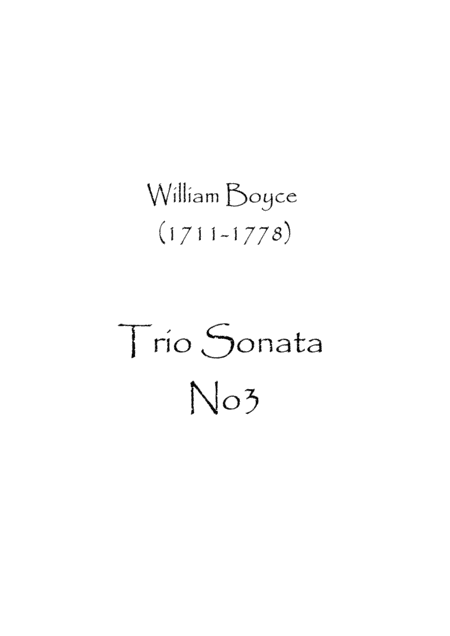 Trio Sonata No 3 Sheet Music