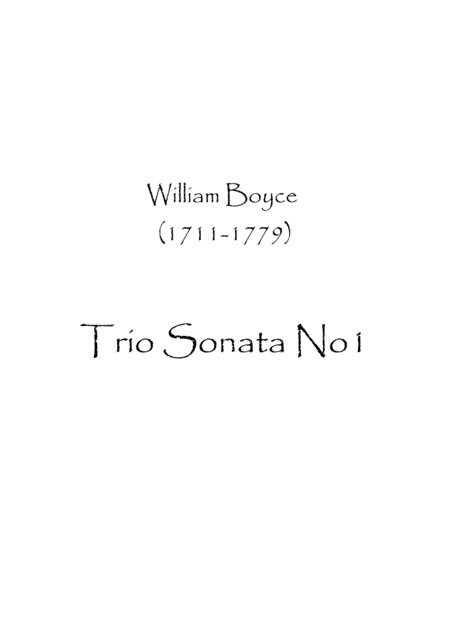 Free Sheet Music Trio Sonata No1 William Boyce