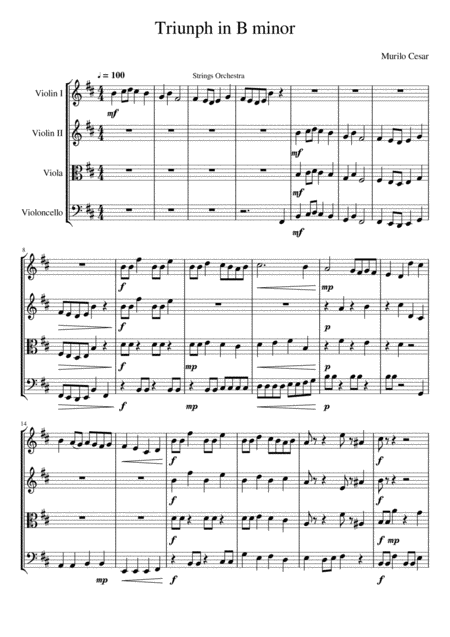 Free Sheet Music Triumph In B Minor For String Orchestra