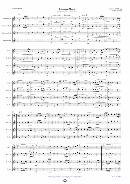 Free Sheet Music Triumphal March Grieg