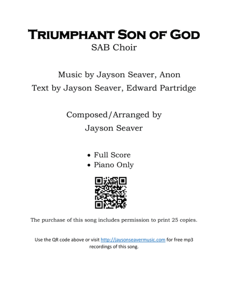 Triumphant Son Of God Sheet Music