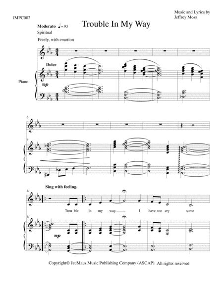 Free Sheet Music Trouble In My Way