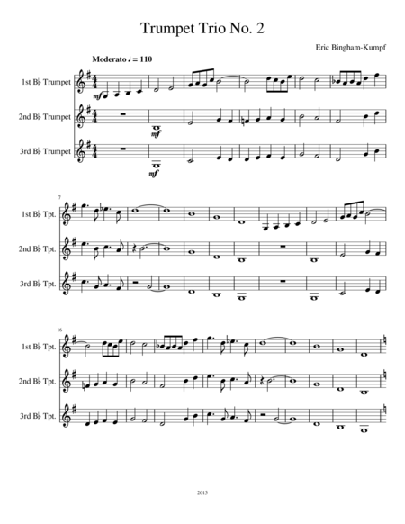 Free Sheet Music Trumpet Trio No 2