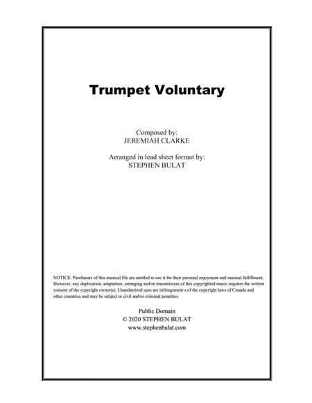 Free Sheet Music Trumpet Voluntary Clarke Lead Sheet In Original Key Of D