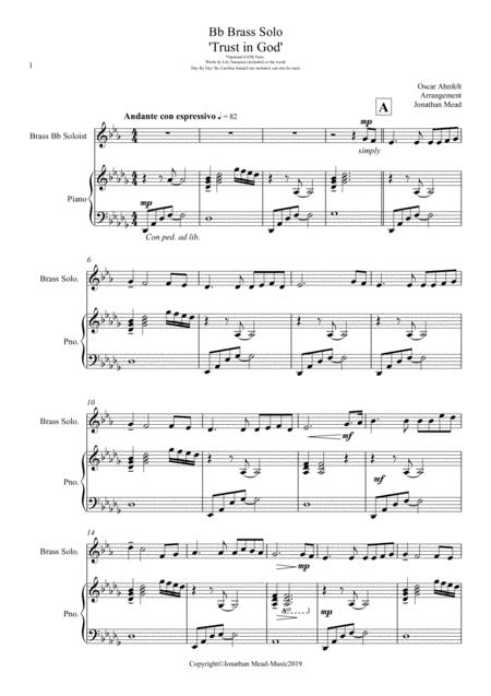 Trust In God Day By Day For Brass Bb Soloist Piano And Optional Satb Choir Sheet Music