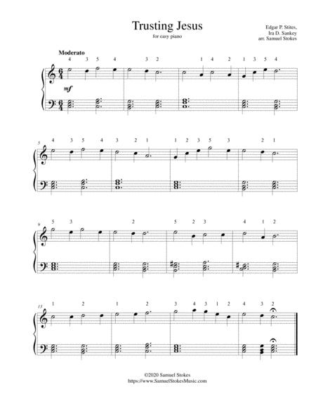 Free Sheet Music Trusting Jesus For Easy Piano