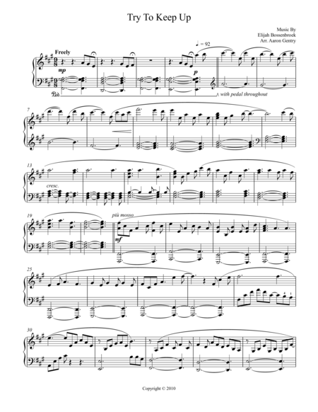 Try To Keep Up Sheet Music