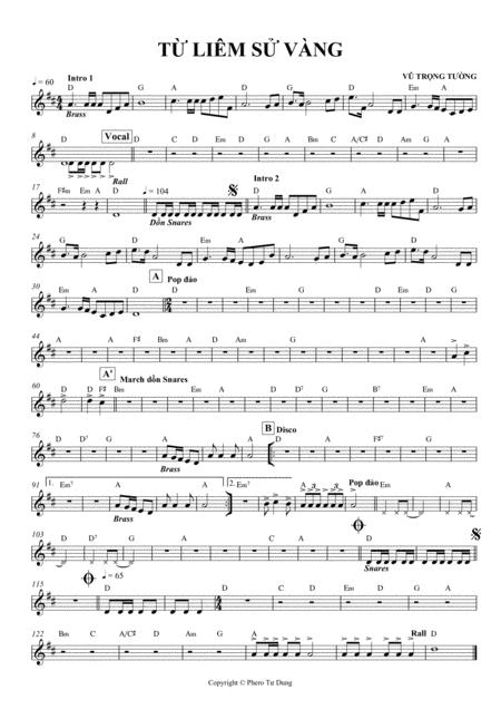 Tu Liem Su Vang D Sheet Music