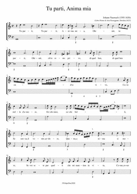 Free Sheet Music Tu Parti Anima Mia