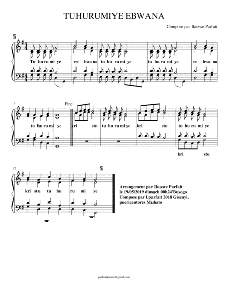 Tuhurumiye Sheet Music