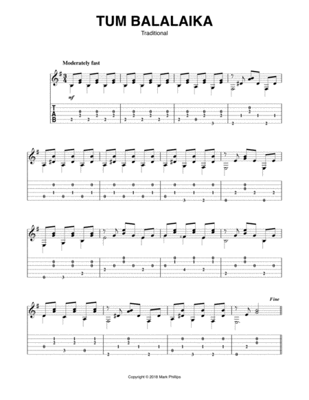 Free Sheet Music Tum Balalaika