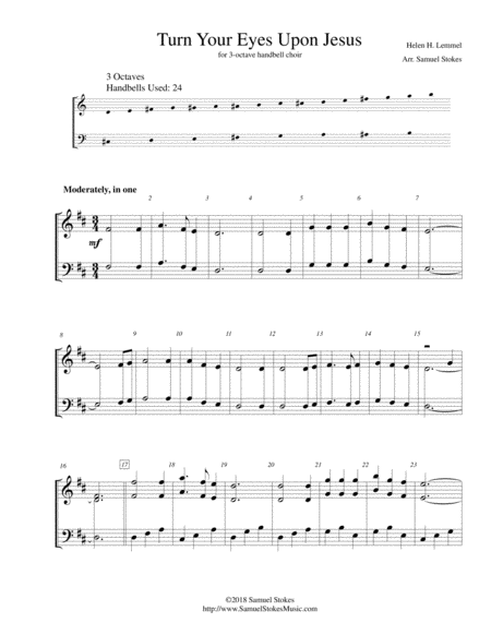 Turn Your Eyes Upon Jesus For 3 Octave Handbell Choir Sheet Music